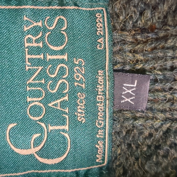 COUNTRY CLASSICS* Bunratty Shawl Neck sweater 100% wool long sleeve XXL men's - Picture 15 of 17